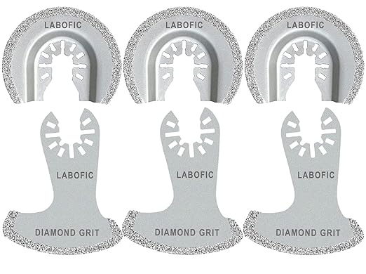 6Pcs Diamond Oscillating Blades, Universal Grout Oscillating Multi Tool Blades for Grout Removal, Cleaning Mortar, Soft Tile Cut