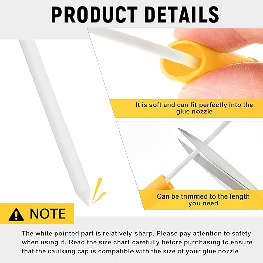 Gisafai 5 Pcs Caulk Tube Caps Reusable Caulk Saver Tube Sealer Caps Finishing Tool for Sealing and Preserving Open Universal Prevent Drying (Yellow)
