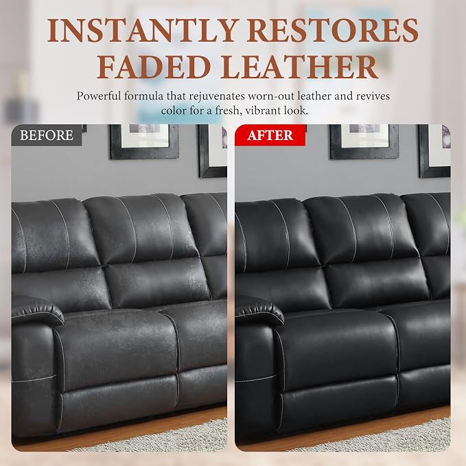 Leather Recoloring Balm Leather Color Restorer Scratch Repair Leather Paint for Furniture Couches Leather Dye and Scratched Leather, Dark Gray