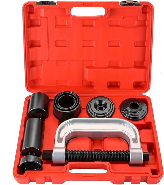 Ball Joint Press & U Joint Removal Tools | Heavy Duty Ball Joint Service Tool with 4-Wheel Drive Adapters for Most 2WD and 4WD Car Pickup and Light Truck (Red)