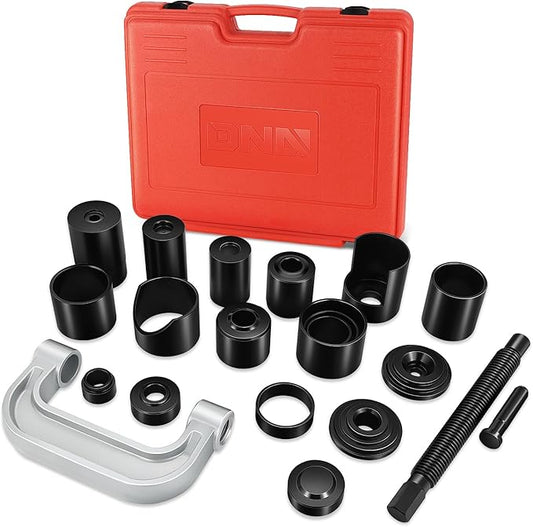 DNA Motoring 21pcs Universal Ball Joint Service Repair Remover Installer Adapter Tool Kit for Most 2WD 4WD Cars Pickups Vans SUVs,Red, TOOLS-00313