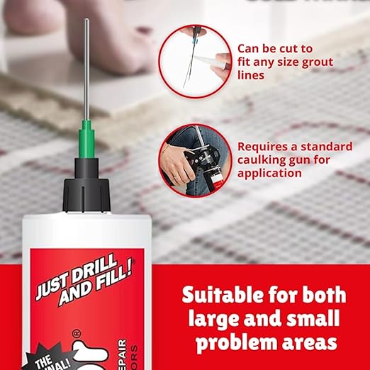 The Original Fix-A-Floor Loose Tile Repair Adhesive PRO Pack! Includes a Micro Syringe Injector and Two Drill Bits -Tile, Porcelain, Ceramic, Marble, Stone, Wood Floor. Pack of 2