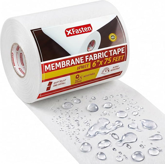 XFasten Waterproofing Membrane Sheet, 6” x 75 Ft Shower Waterproofing Membrane Tape for Underlayment Tile, EPDM Underlayment, Cement Board Tape