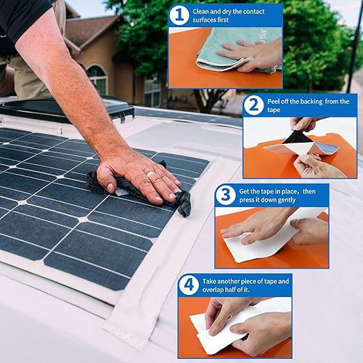 BEBOBLY RV Roof Tape,Leak Repair Sealant Tape 6 Inch x 50 Foot UV & Waterproof for RV Roof,Window,Camper, Boat,Pipe Sealing, Natural White