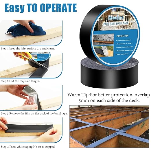2 Pack Butyl Deck Joist Tape Flashing Tape for Window Beam
