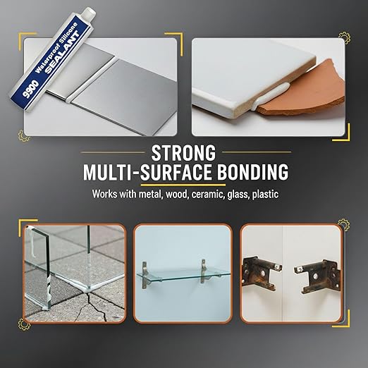 All-Purpose Super-Bonding Structural Sealant, 9900 Sealant Waterproof, Waterproof Adhesive 9900, Multi-Surfaces Adhesive for Roof Bathroom Tile (Grey-1PCS)
