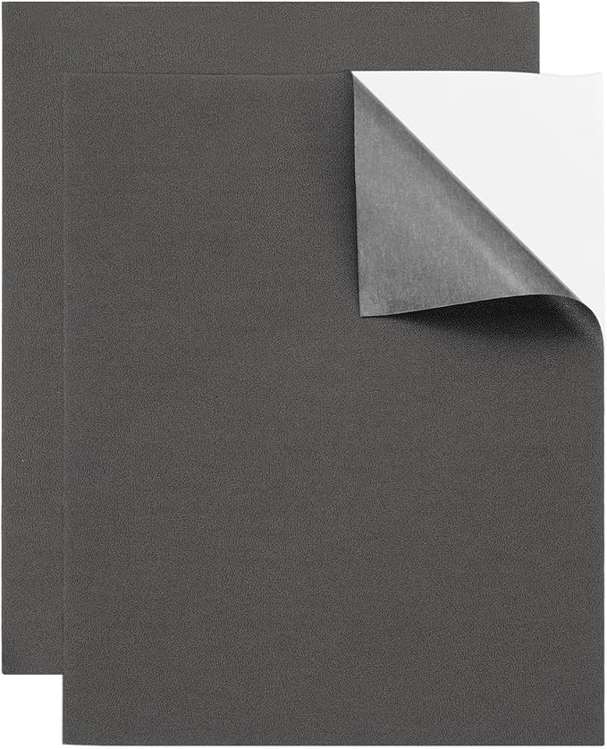 MECCANIXITY 2 Pcs Leather Repair Patch 8"x10" Self-Adhesive Leather Vinyl Repair Tape Kit for Furniture Couches Sofa Chair Car Boat Seats Jackets, Black