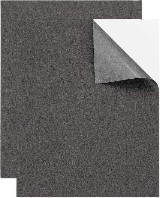 MECCANIXITY 2 Pcs Leather Repair Patch 8"x10" Self-Adhesive Leather Vinyl Repair Tape Kit for Furniture Couches Sofa Chair Car Boat Seats Jackets, Black