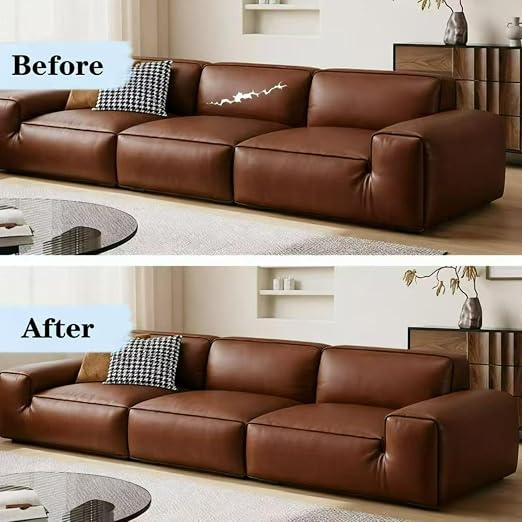 SYRKRC Leather Self Adhesive Leather Repair Set, Leather Repair Patch, Faux Leather Patches, Leather Repair and Renovation for Sofa, Car Seats, Leather headboard, Handbags (Brown, 17 x 79 Inch)