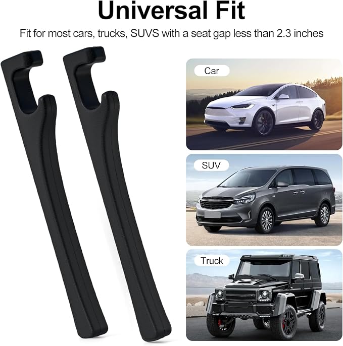 JAGASOL Car Seat Gap Filler, Universal Fits Car SUV Truck PU Leather Crevice Blocker, Between Seat and Center Console, Stops Cellphone Wallet Keys Coins from Dropping, 2 Pack Black