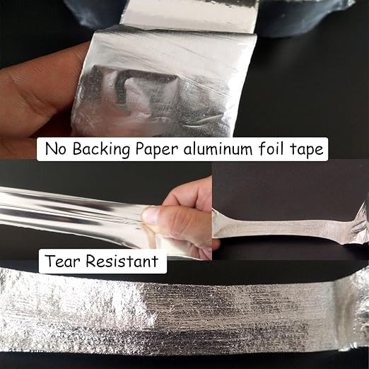 Aluminum Foil Duct Tape Heavy Duty, High Temperature Sealing and Patching 49 Yards, No Backing Paper, Adhesive Tape for HVAC, Air Ducts, Metal Repair (3.15inch x 148ft)