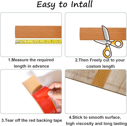Floor Transition Strip & Self Adhesive Floor Vinyl Floor Edge Trim Laminate Floor Gap Covering Joining Strip