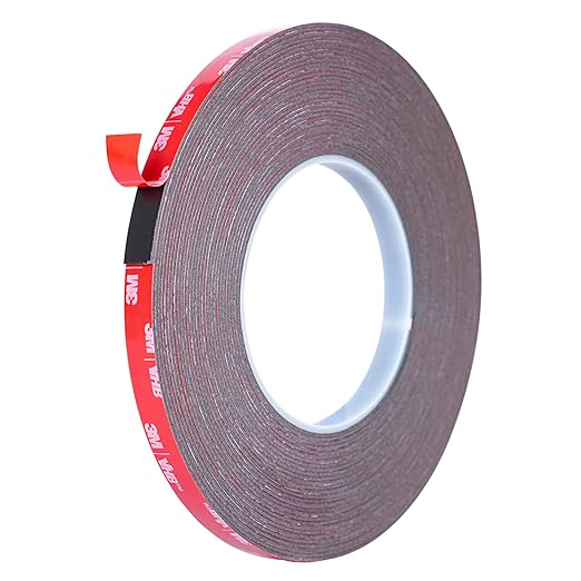 Double Sided Tape Heavy Duty, Waterproof Mounting Foam Tape, 36.5ft Length, 0.4in Width, High Temperature Resistant Adhesive Tape for Car, LED Strip Light, Office Decor, Uses VHB 5952 Raw Material