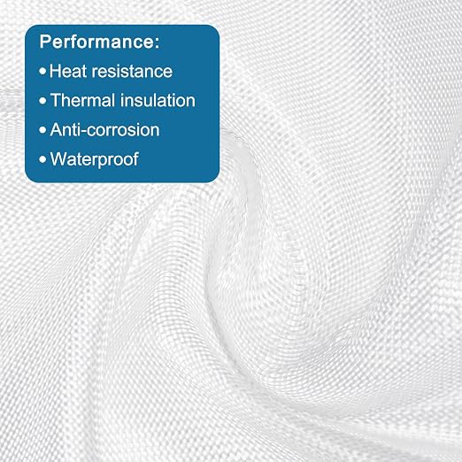 MECCANIXITY Fiberglass Cloth 5 OZ/135g 5m(5.45 Yards) x1m x 0.12mm E Glass Plain Weave Glass Fiber 53.82 Sq Feet, Woven Fabric for Boat RC Plane Auto Surfboard Tub Pool Repair
