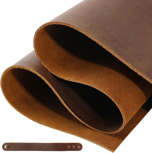 RingSun Genuine Leather Sheets for Leather Craft 10''X10'' Full Grain Leather for Tooling Craft Sewing (2mm), Dark Brown