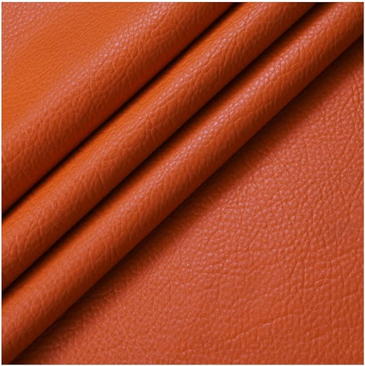 Self Adhesive Leather PU Fabric Leather Repair Patch 100x138cm Multicolor Available Anti Scratch Leather Tape Upholstery Vinyl Sticker for Couch Sofas Furniture Drivers Seat(Orange red)