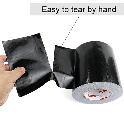 JIALAI HOME Wide Duct Tape, Industrial Grade Black Wide Tape 5 inches x 55 Yards (164 ft), 9 Mil Heavy-Duty, Waterproof, Strong, Flexible, No Residue, UV Resistant for Crafts & Home Improvement