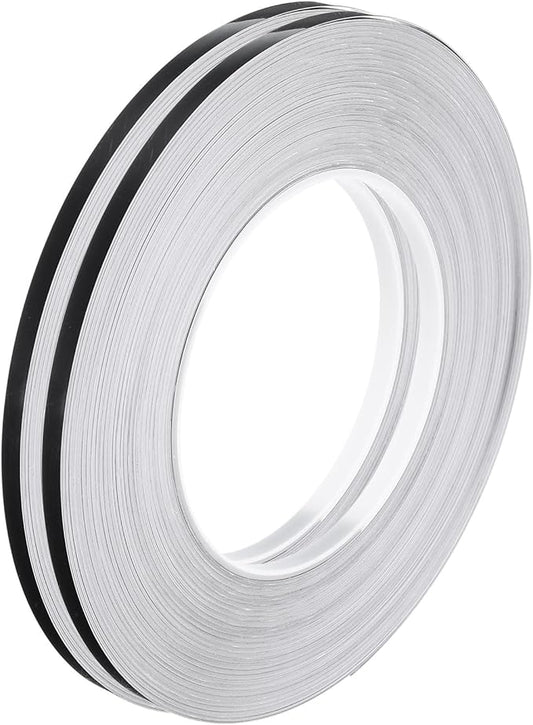 HARFINGTON 2Pcs Floor Tiles Black Foil Lines Metallic Mirror Tape 0.2" x164 Ft Self Adhesive Decor Floor Wall Seam Sticker Waterproof Gap Sealing Tape for Kitchen Bathroom Cabinet