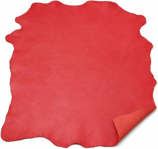 REED Leather HIDES - Cow Skins for Upholstery Crafts (100 Square Foot, RED) | Arts and Crafts
