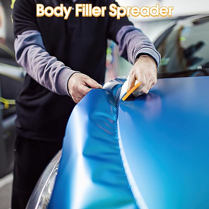 PEASUG Body Filler Spreader, 12 Pack Reusable Plastic Spreader Tool for Automotive Body Applying Fillers, Putties, Glazes, Caulks - Autobody Paint Repairs, 4 Each 4", 5" and 6"