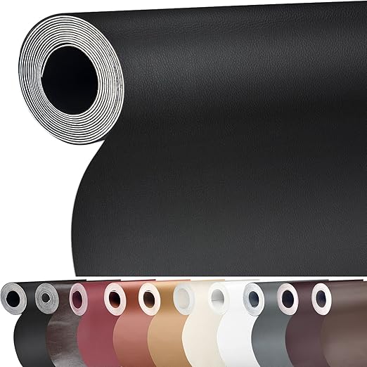 Leather Repair Patch 36X158 inch Large Self-Adhesive Leather Repair Tape, Reupholster Leather Patches for Furniture Couch Chairs Car Seat (Black, 36x158 inch)