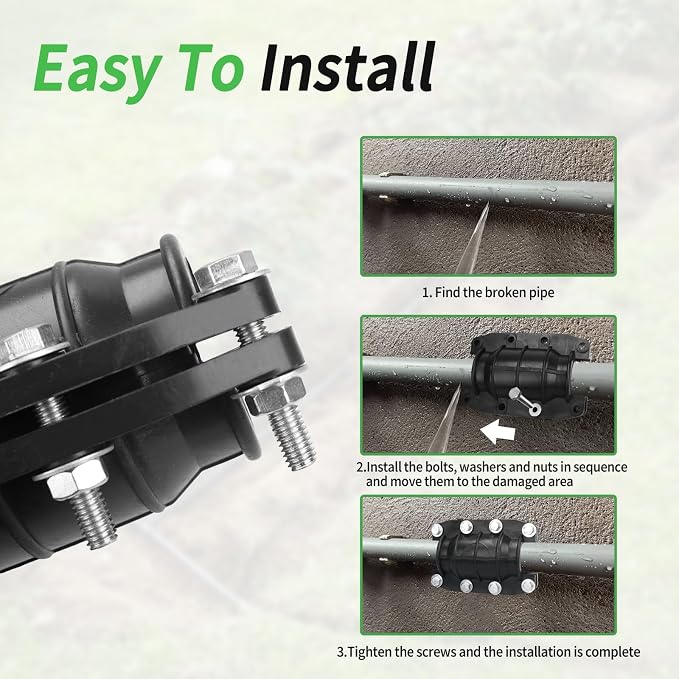 1” Pipe Repair Clamp，Emergency Pipe Repair Kit for Plastic and Metal Pipes (24mm-26mm)