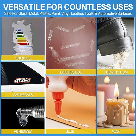 Adhesive Remover Spray (2 Pack) – Removes Stickers, Labels, Tape Residue, Glue, Chewing Gum & Caulk – Works on Metal, Glass, Plastic, Car Paint & More – Sticker & Glue Cleaner with Scraper