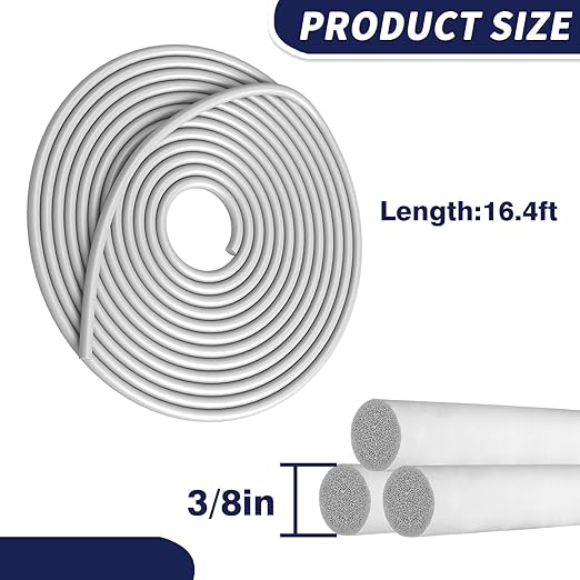 DGSL Backer Rod 3/8 Inch, Caulk Saver for Gaps and Joint Concrete Filling, EPDM Rubber Backer Rod Joint Filler for Driveway and Wall Cracks(16.4 Ft Length)