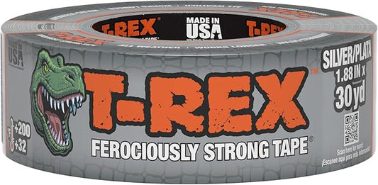 T-REX Tape Heavy Duty Duct Tape with UV Resistant & Waterproof Backing for Ferociously Strong Repairs, 1.88" x 30 yd, Gunmetal Gray, 1 Roll