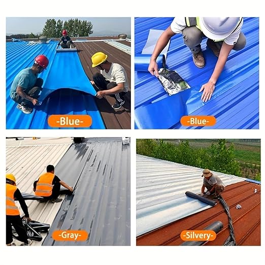 Waterproof Sealant Tape Self Adhesive Rubberized Asphalt Tape for RV Roof Metal Roof Corrugated Roof Leak Repair UV Resistant Heavy Duty Waterproofing Membrane(Bule, 393.7 in X 7.87 in)