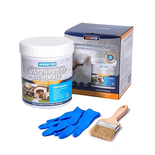 Transparent Waterproof Coating, WEBSTER 35 Oz Invisible Sealant,Transparent Leak Proof Coating for Roof, Wall, Bathroom, Window Sill, Indoor & Outdoor