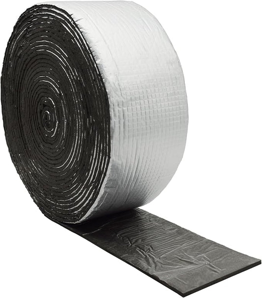 DOBTIM Foam Foil Pipe Insulation Wrap 4 in x 32 ft,Reflective Foil Insulation Tape Self Adhesive with High Resilience for Pipe Insulation Wrap
