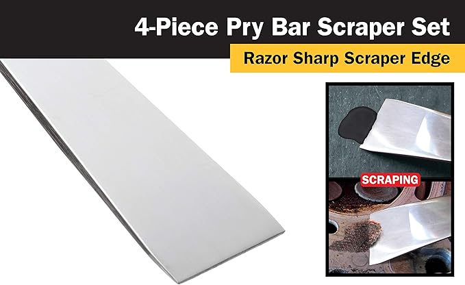 Titan 17009 4-Piece Stainless Steel Pry Bar Scraper Set