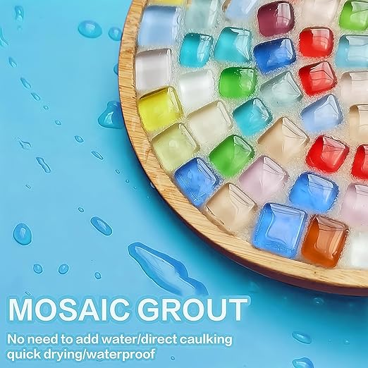 Mosaic Crystal Grout, Mosaics Tile Tools, Mosaic Tile Accessories – Essential for Handmade Grouting and Perfect for DIY Craft Projects (White, 17.6oz)