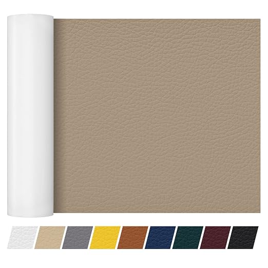 Leather Repair Patch Tape 16×55 inch Furniture Leather Strong Self Adhesive Tape for Sofas Couch Car Seats Cabinets Bags Anti Scratch Patches First Aid Patch Fixing Leather Khaki2.0