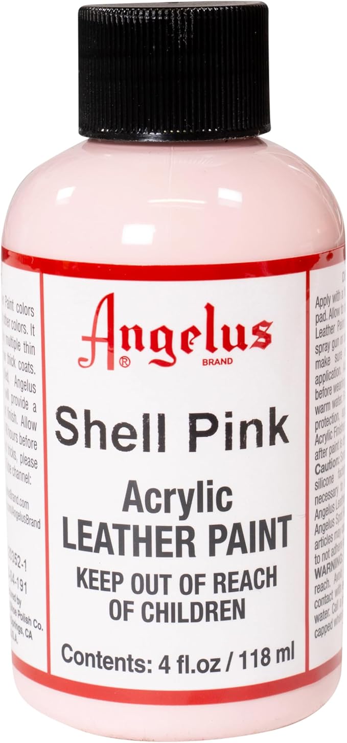 Angelus Acrylic Leather Paint, 4 oz., Shell Pink