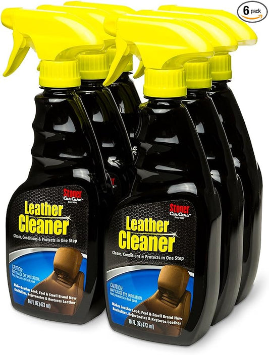 Stoner Car Care 95400-6PK Leather Cleaner and Conditioner for 3-in-1 Car Interior Cleaner to Rehydrate Protect and Preserve Leather Surfaces, 16 Fl Oz, Pack of 6