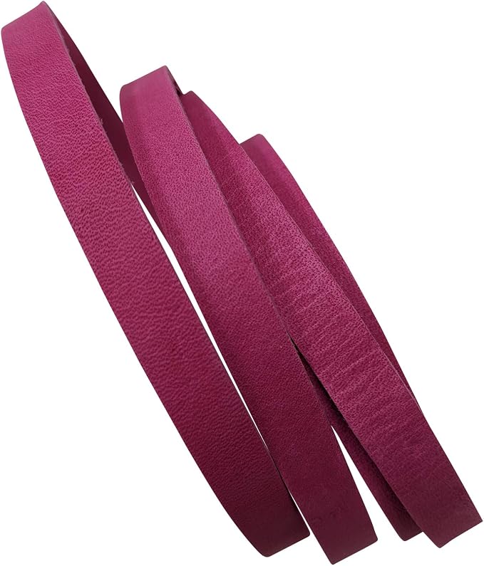 TOFL 3/8" Wide Flat Leather Cord – 72" (6 Feet) Long × 1/8" Thick (7-8oz) | Real Cowhide Leather Strips for Crafts | Pink