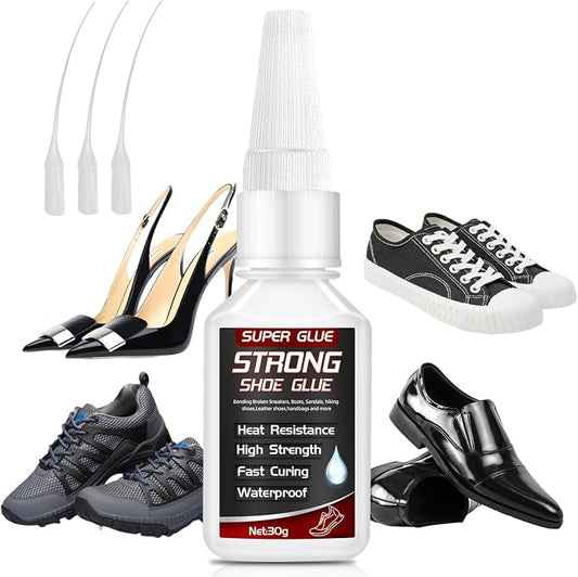 Vigorder Shoe Glue 30g, Heavy Duty Shoe Glue Sole Repair for Boots, Sneakers, and Heels, Waterproof and Flexible Adhesive for Durable Repair