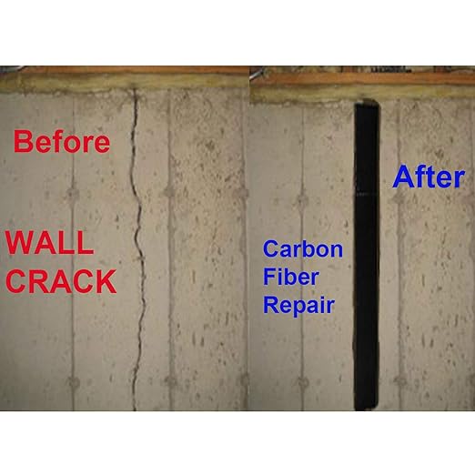25 ft - Carbon Fiber-Basement Wall Crack Repair Kit - Carbon Fiber Foundation Wall Repair - Easy DIY Repair Includes Epoxy, Tools & Safety Gear