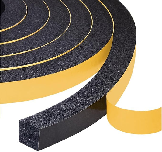 Yotache Self Adhesive Foam Gasket Tape 1/2" W X 1/2" T (New Adhesive Craft) for Doors Soundproofing Weather Seal Strip Insulation, 13 Ft Length