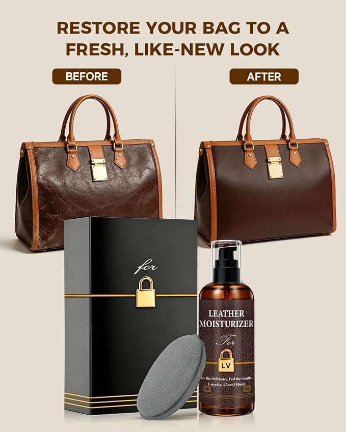 Leather Moisturizer Conditioner Kit for Louis Vuitton, Deep Nourishing Care for LV Bags, Prevent Dryness and Cracking, for Wallets, Purses and Other Luxury Bags