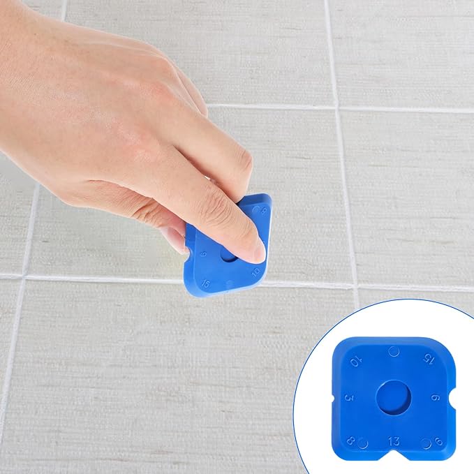Giantree 10 Pcs Silicone Caulking Tool Set, Caulk Tool, Plastic Silicone Caulking Tools, Portable Sealant Scraper Window Sealant Smoothing Scraper for Kitchen Bathroom Floor Sink Joint (Blue)