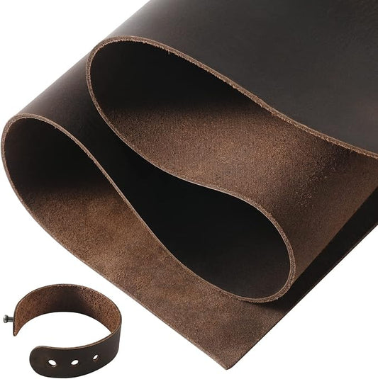 RingSun Genuine Leather Sheets for Leather Craft (2mm), Full Grain Leather for Tooling Craft Sewing(12''X12'', Black Coffee)