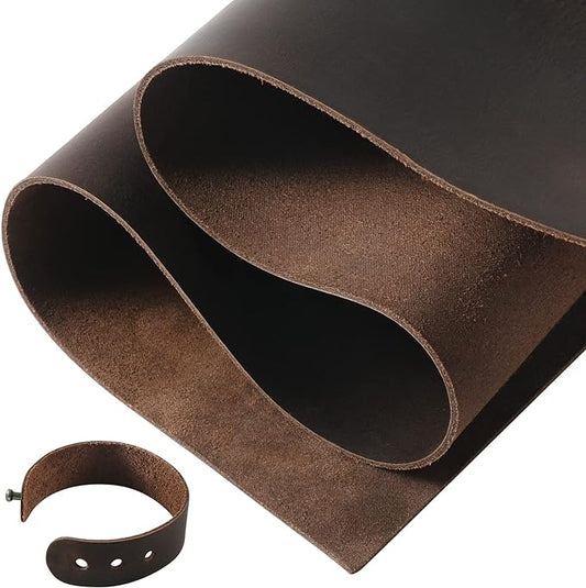 RingSun Genuine Leather Sheets for Craft (2mm), Full Grain Leather for Tooling Craft Sewing(6''X12'', Black Coffee)
