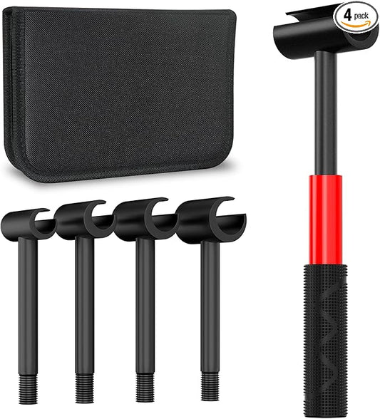 4-in-1 Door Hinge Adjustment Tool, Hinge Gap Adjusting Wrench, Door Repair Kit for Residential and Commercial, Heavy Hinges Wrench Bender Set with Rubber Grip, Cabinet Alignment Fits 14mm-25mm Hings