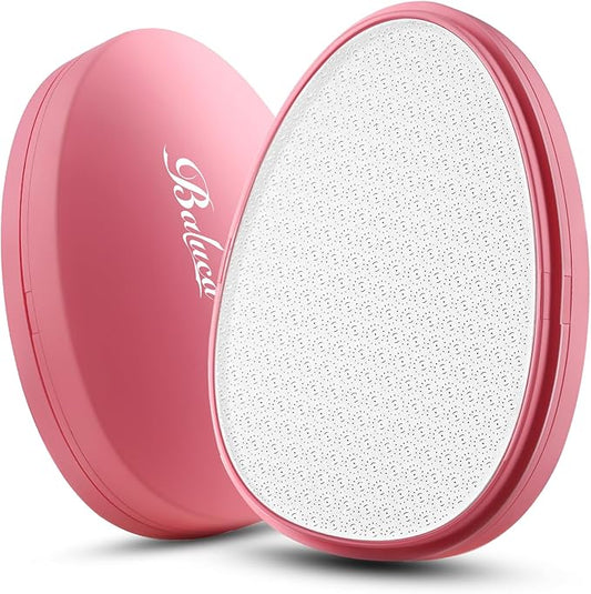 BALUCA Glass Foot File Callus Remover for Feet - Nano Glass Foot Scraper Scrubber Dead Skin Removal for Cracked Heels,Professional Pedicure Tool for Home, Salon, and Travel (Pink)