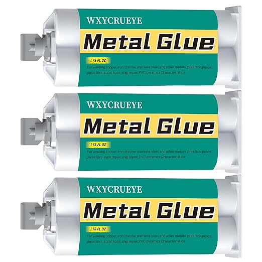 Super Glue for Metal, Welding high Strength Oily Glue - Exhaust Pipe, car, Yacht Repair kit，Two Part Metal Adhesive, Heavy Duty Waterproof epoxy Glue for Metals, Plastic, Ceramics, Fiberglass, PVC