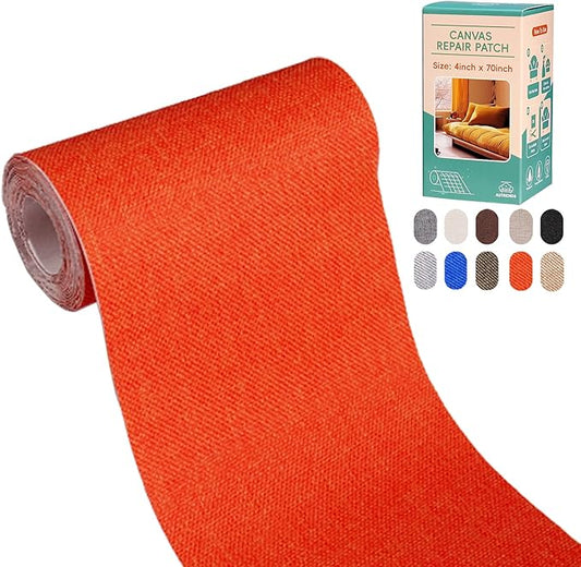 Canvas Repair Tape,Fabric Repair Patch,4×70 Inches,Outdoor Gear Patch, Waterproof,Self-Adhesive for Repairing Boat Covers,Tents,Sofas,Patio Umbrellas,Lounge Chairs,Awnings
