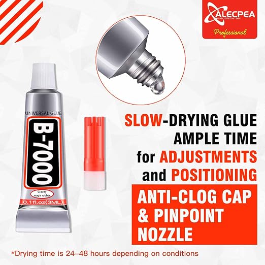 B-7000 Craft Glue for Jewelry Making - 3ml/0.1oz (15 Pack) - Multi-Function B-7000 Super Adhesive Glues Liquid Fusion Glue for Rhinestones Crafts, Clothes Shoes, Fabric, Jewelry Making, Cell Phones